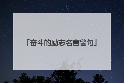 奋斗的励志名言警句