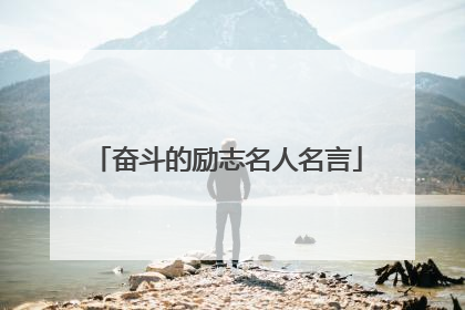 奋斗的励志名人名言