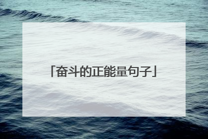 奋斗的正能量句子
