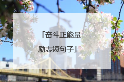 奋斗正能量励志短句子