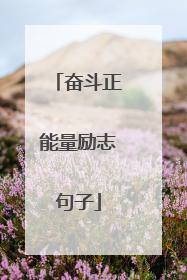 奋斗正能量励志句子