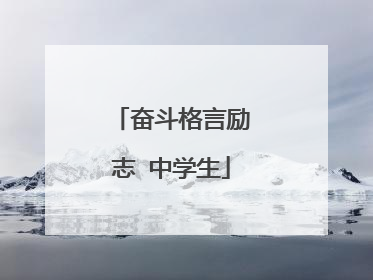 奋斗格言励志 中学生