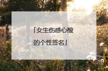 女生伤感心酸的个性签名