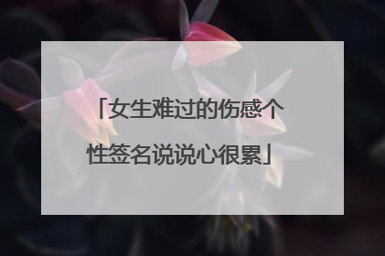 女生难过的伤感个性签名说说心很累