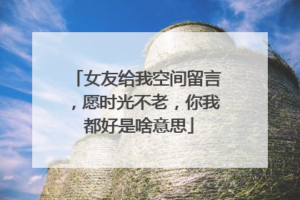 女友给我空间留言,愿时光不老,你我都好是啥意思