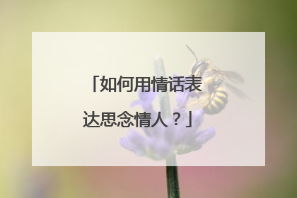 如何用情话表达思念情人?