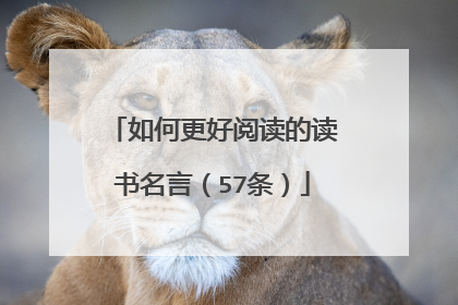 如何更好阅读的读书名言(57条)