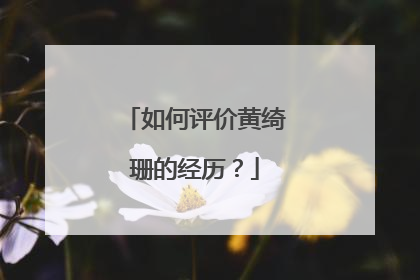 如何评价黄绮珊的经历?