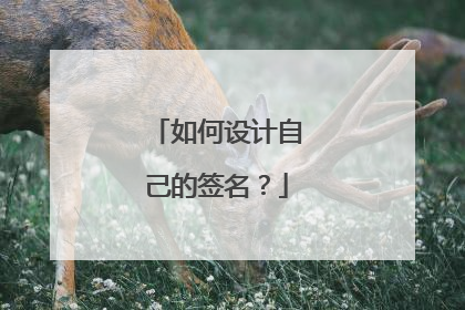 如何设计自己的签名?