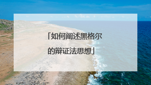 如何阐述黑格尔的辩证法思想