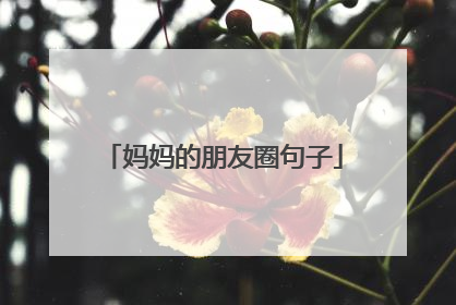 妈妈的朋友圈句子