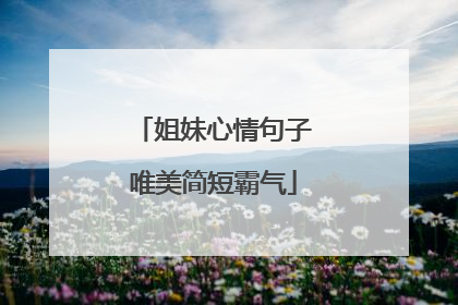 姐妹心情句子唯美简短霸气