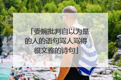 委婉批判自以为是的人的语句骂人骂得很文雅的诗句