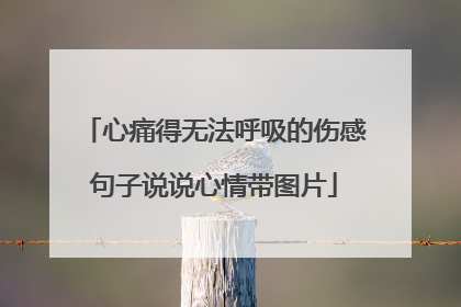 心痛得无法呼吸的伤感句子说说心情带图片