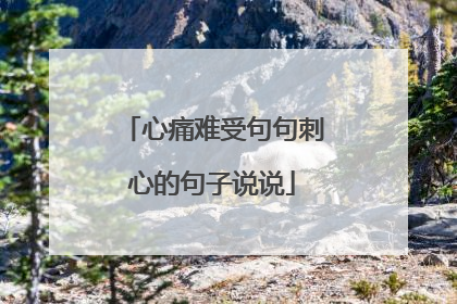 心痛难受句句刺心的句子说说