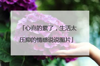 心真的累了,生活太压抑的情感说说图片