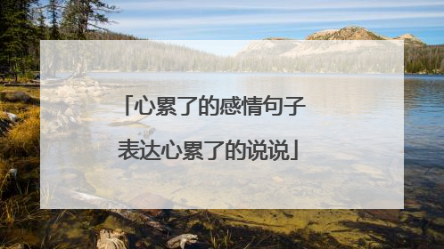 心累了的感情句子 表达心累了的说说