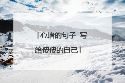 心堵的句子 写给傻傻的自己