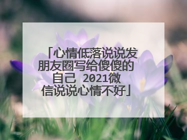 心情低落说说发朋友圈写给傻傻的自己 2021微信说说心情不好