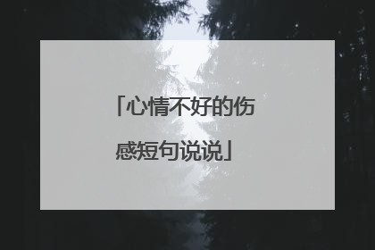 心情不好的伤感短句说说