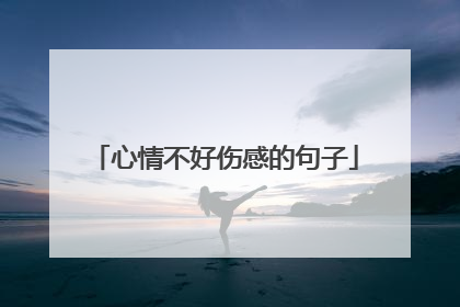 心情不好伤感的句子