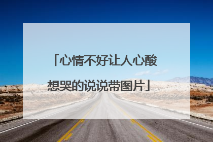 心情不好让人心酸想哭的说说带图片