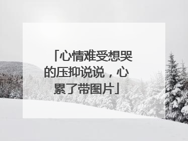 心情难受想哭的压抑说说,心累了带图片