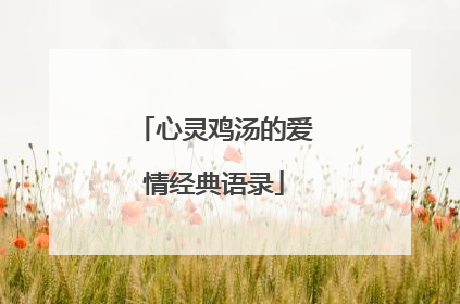 心灵鸡汤的爱情经典语录