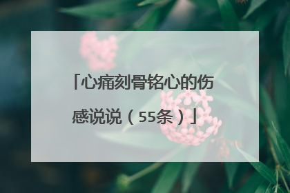 心痛刻骨铭心的伤感说说(55条)
