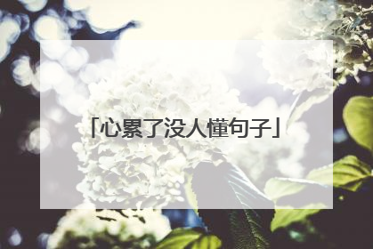 心累了没人懂句子