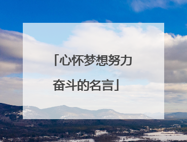 心怀梦想努力奋斗的名言