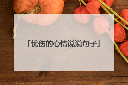 忧伤的心情说说句子