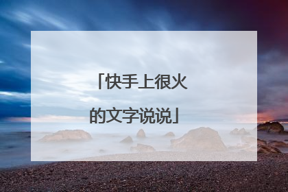 快手上很火的文字说说
