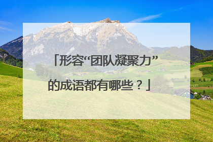 形容“团队凝聚力”的成语都有哪些?