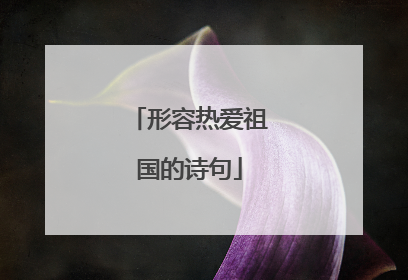 形容热爱祖国的诗句