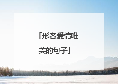 形容爱情唯美的句子