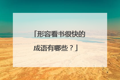 形容看书很快的成语有哪些?