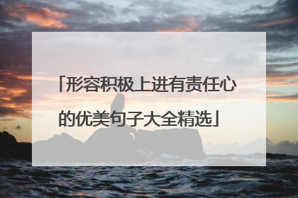形容积极上进有责任心的优美句子大全精选
