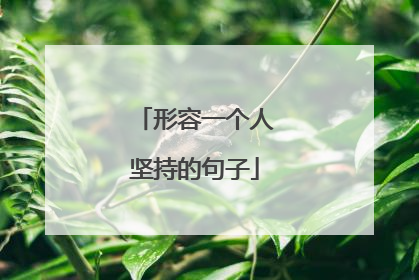 形容一个人坚持的句子