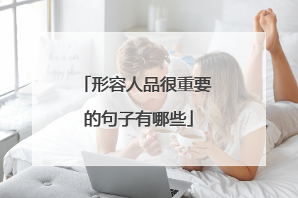 形容人品很重要的句子有哪些