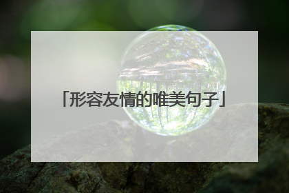 形容友情的唯美句子
