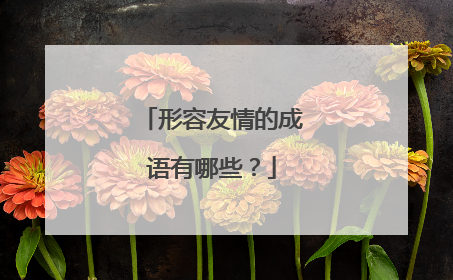 形容友情的成语有哪些?