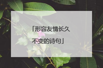 形容友情长久不变的诗句