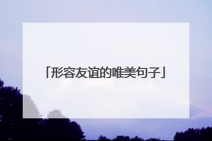 形容友谊的唯美句子