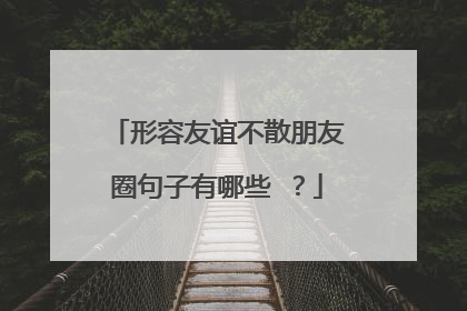 形容友谊不散朋友圈句子有哪些 ?