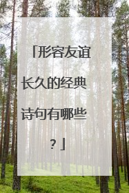 形容友谊长久的经典诗句有哪些?