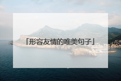 形容友情的唯美句子