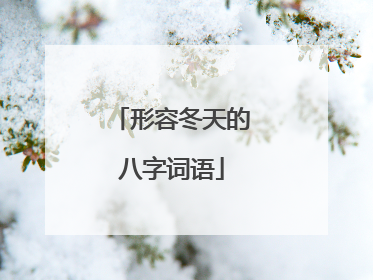形容冬天的八字词语