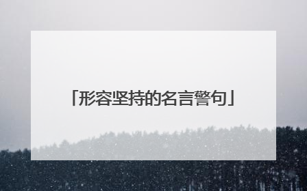 形容坚持的名言警句