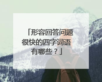 形容回答问题很快的四字词语有哪些?